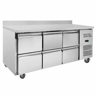 Mesa Refrigerada 6 Cajones con Peto - Encimera Refrigerada Profesional