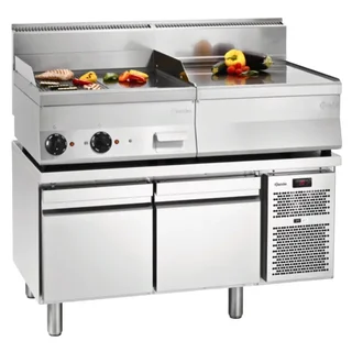 Refrigerated Cabinet Positive Temperature Two-Tone 2 Doors Gastronorm 1/1 on Plinth