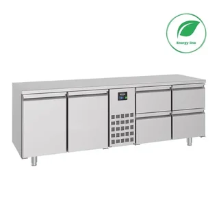 Table Réfrigérée Positive GN 1/1 - 2 Portes et 4 Tiroirs - Capacité 632 Litres