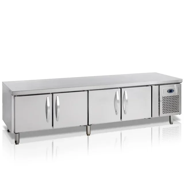 Table Réfrigérée Positive GN 1/1 350 Litres - 4 Portes - Soubassement Professionnel