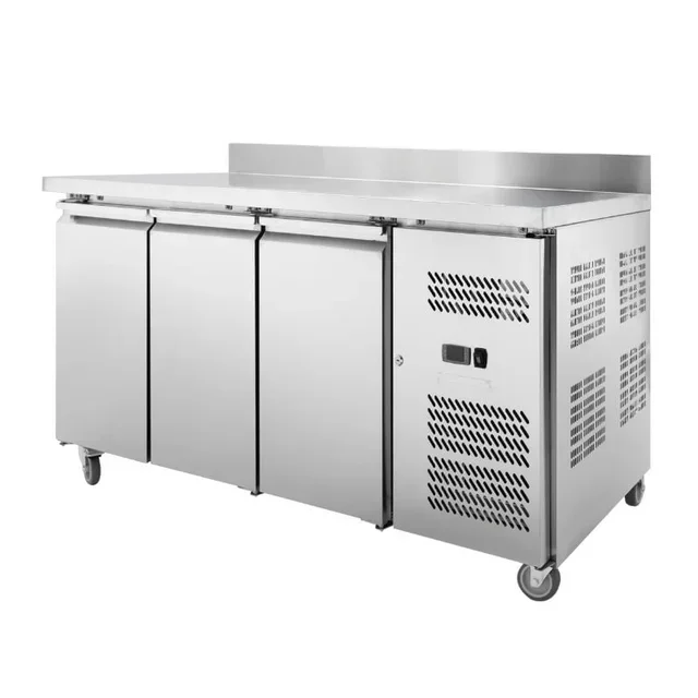 Professional Refrigerated Table 3 GN 1/1 Doors - 700 mm Depth with Rear Upstand