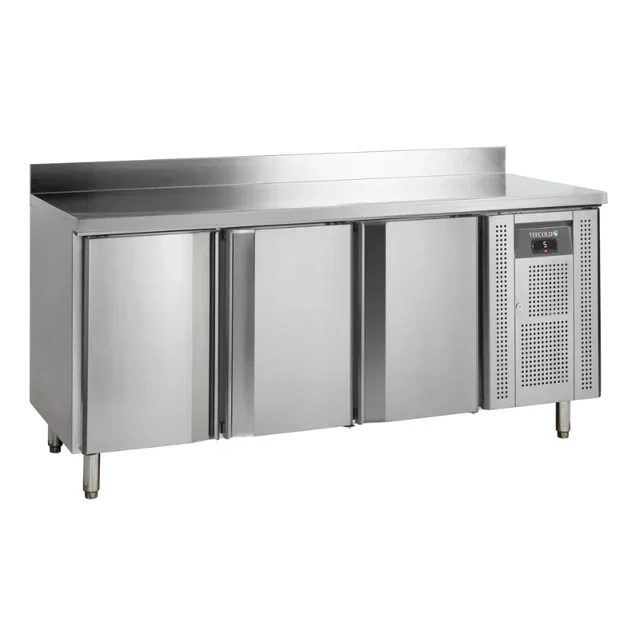 Professional Refrigerated Table 3 Doors - Stainless Steel Backsplash - GN 1/1 Compatible