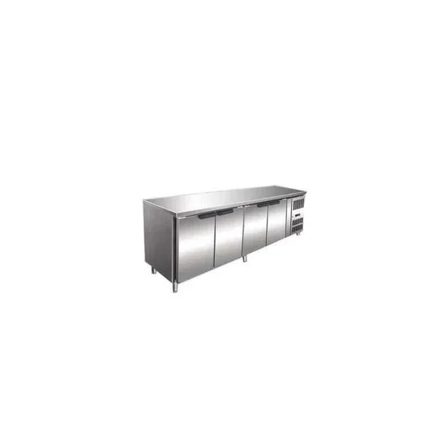 Professional 600mm Refrigerated Prep Table - 4 Doors with Stainless Steel Backsplash