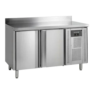 Mesa de Preparación Refrigerada Profesional 2 Puertas - Respaldo de Acero Inoxidable - Compatible GN 1/1