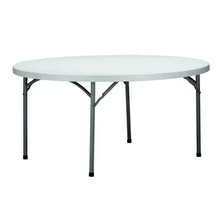 Round Folding Garden Table Verdi - Diameter 150 cm - White Color