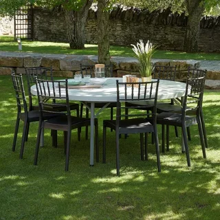 Round Folding Garden Table Verdi - Diameter 150 cm - White Color