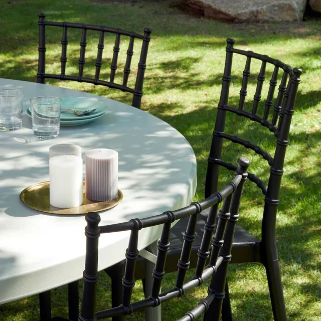 Round Folding Garden Table Verdi - Diameter 150 cm - White Color