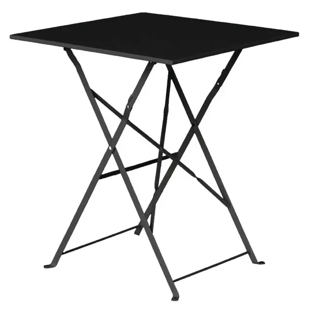 Square Outdoor Table In Black Steel - 60 cm