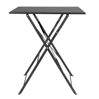 Square Outdoor Table In Black Steel - 60 cm