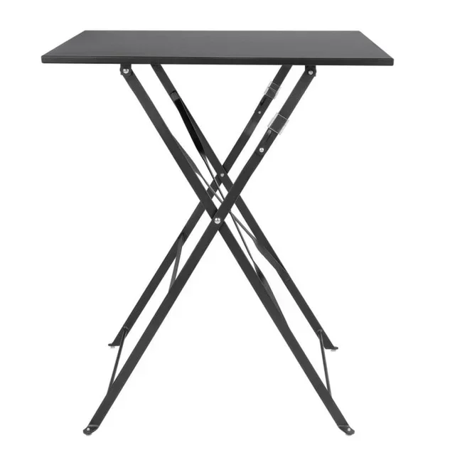 Square Outdoor Table In Black Steel - 60 cm