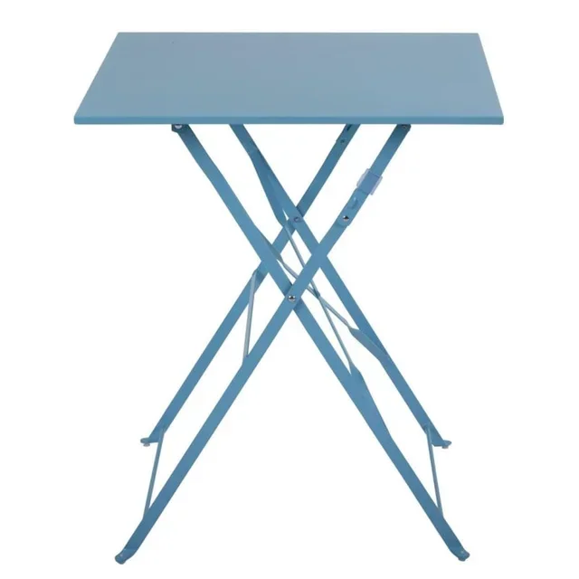 Square Outdoor Table Steel Turquoise Blue 60cm