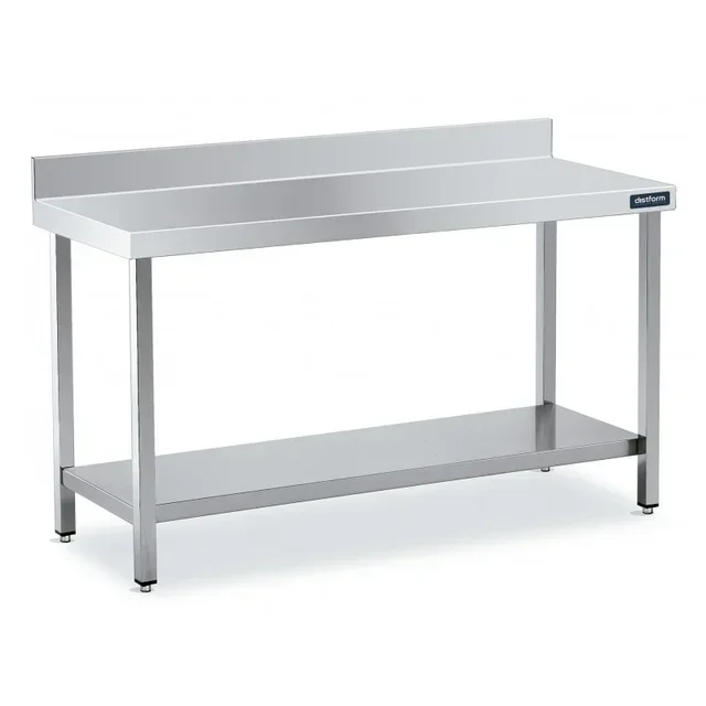 Table de Travail Inox 800x500 avec Dosseret et Etagère Inférieure