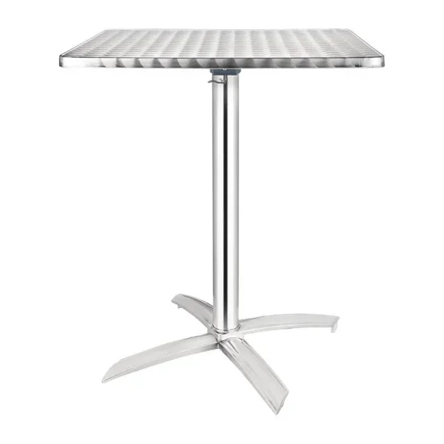 Tavolo Quadrato in Acciaio Inox con Piano Basculante 600 x 600 mm