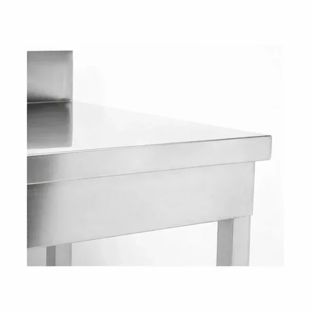 Tavolo da Lavoro in Acciaio Inox Professionale con Alzatina e Ripiano Inferiore - Profondità 700 mm - Larghezza 1000 mm