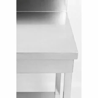 Professioneller Edelstahltisch mit Aufkantung und Unterschrank - Tiefe 60 cm - Breite 60 cm