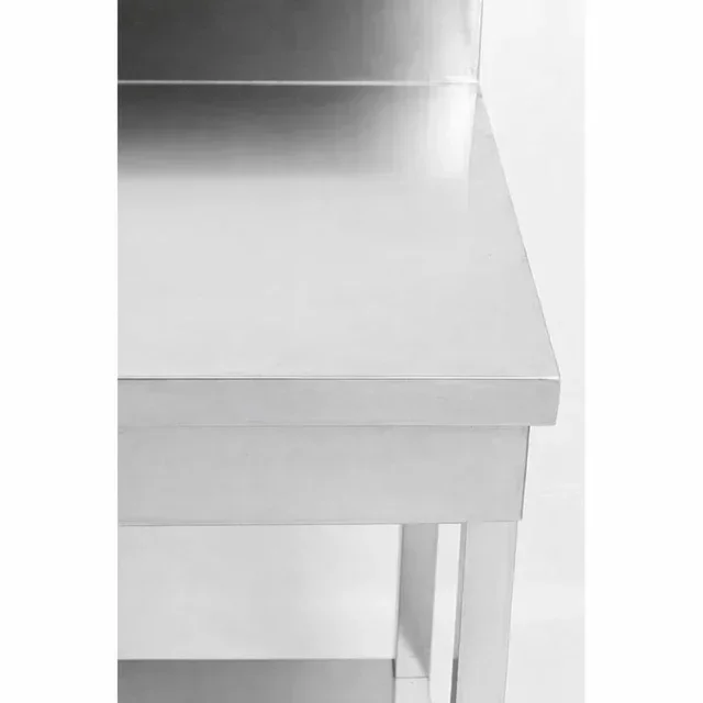 Professioneller Edelstahltisch mit Aufkantung und Unterschrank - Tiefe 60 cm - Breite 60 cm