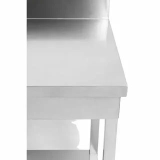 Tavolo da Lavoro in Acciaio Inox con Alzatina e Ripiano Inferiore - Profondità 700 mm - Larghezza 600 mm