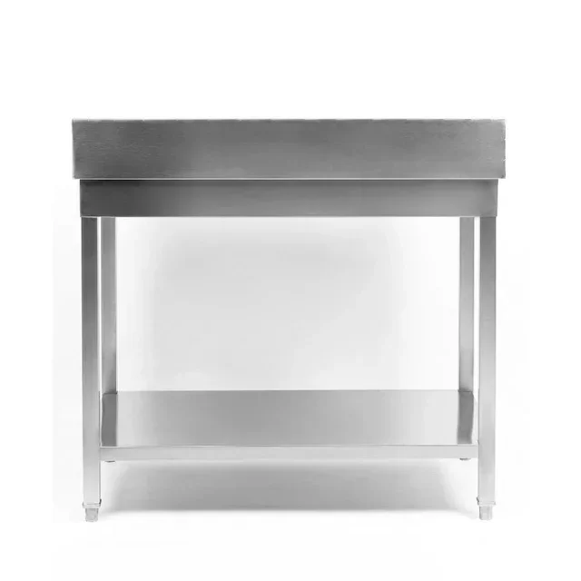 Tavolo da Lavoro in Acciaio Inox con Alzatina e Ripiano Inferiore - Profondità 700 mm - Larghezza 600 mm