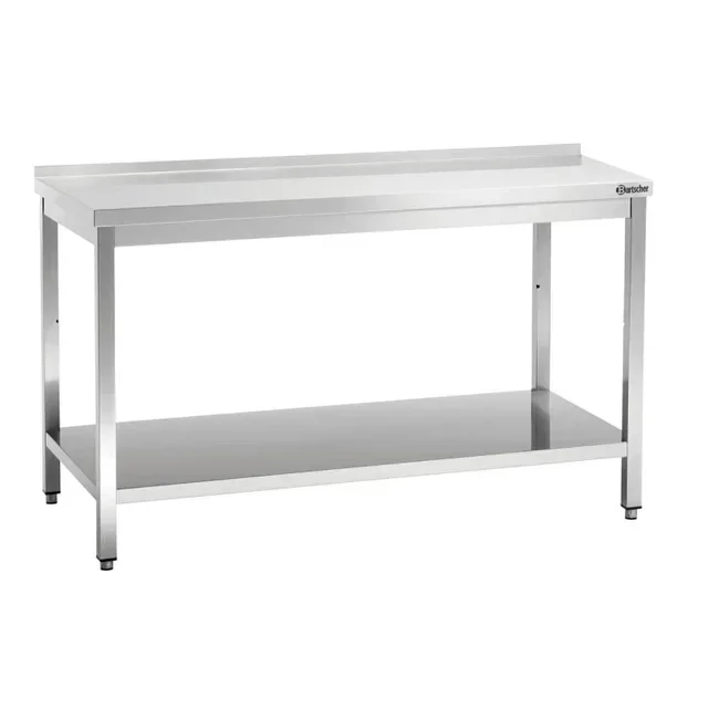 Table de Travail Inox avec Etagère Basse et Dosseret - Profondeur 700 mm - Longueur 1600 mm