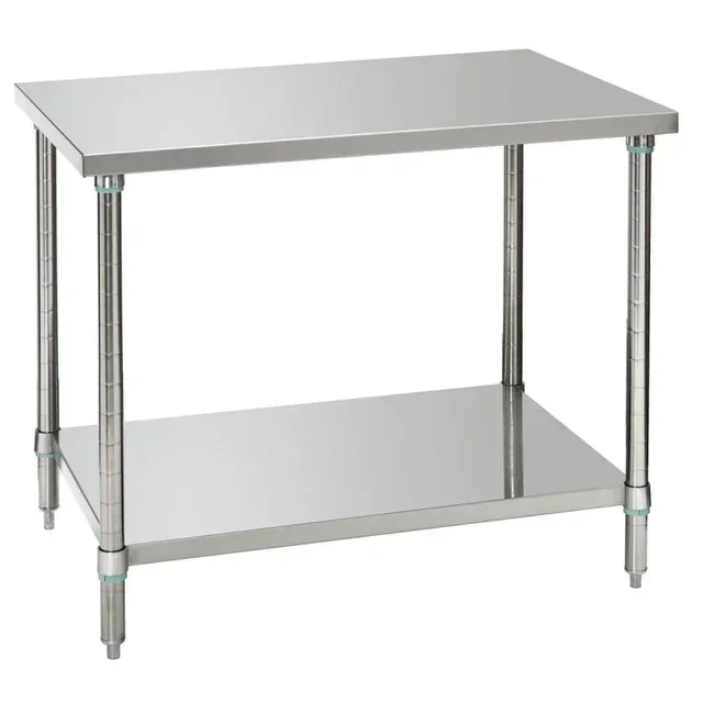 Table de Travail Inox avec Étagère Basse - Profondeur 70 cm - Largeur 100 cm