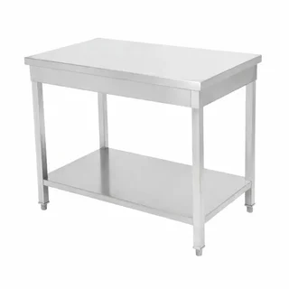 Edelstahl Arbeitstisch mit Unterschrank - Tiefe 70 cm - Länge 120 cm