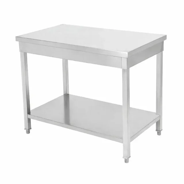 Edelstahl Arbeitstisch mit Unterschrank - Tiefe 70 cm - Länge 120 cm