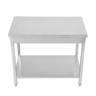 Edelstahl Arbeitstisch mit Ablageboden - Tiefe 700 mm - Länge 1000 mm