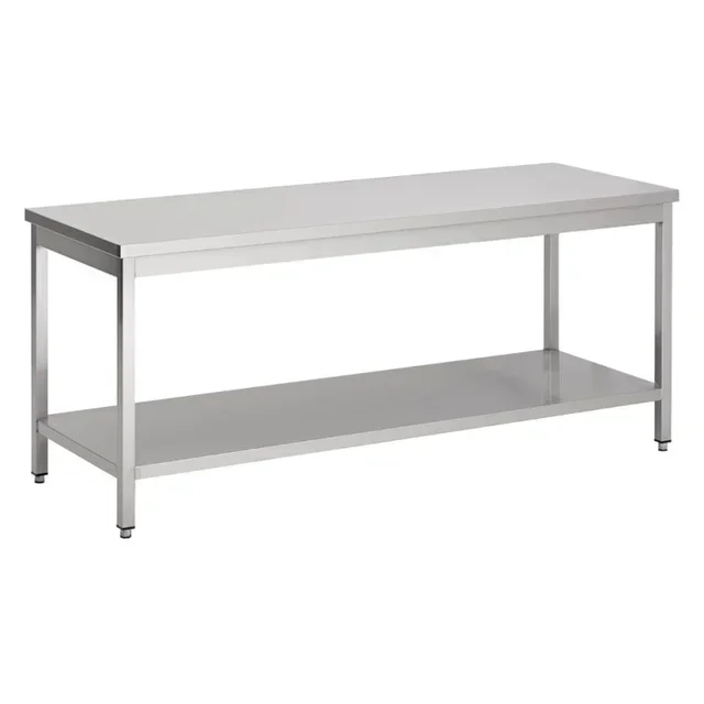 Table de Travail Inox Professionnelle avec Étagère Inférieure - Longueur 180 cm x Profondeur 70 cm
