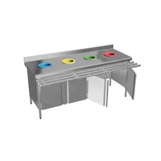 Mülleimer mit 4 Fächern für Kinder - Pädagogisches Recycling mit 4 Türen