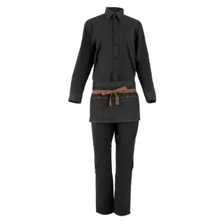 Tablier de Bar Memphis Noir en Coton - 585 x 305 mm