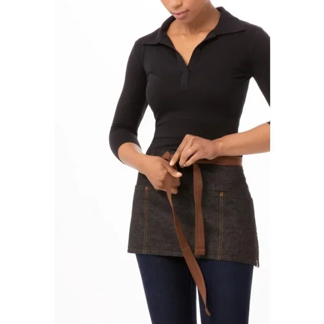 Memphis Black Cotton Bartender Apron - 585 x 305 mm