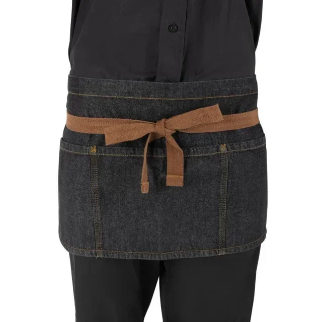 Tablier de Bar Memphis Noir en Coton - 585 x 305 mm