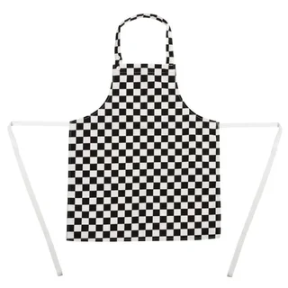 Children's Apron Black and White Check Pattern