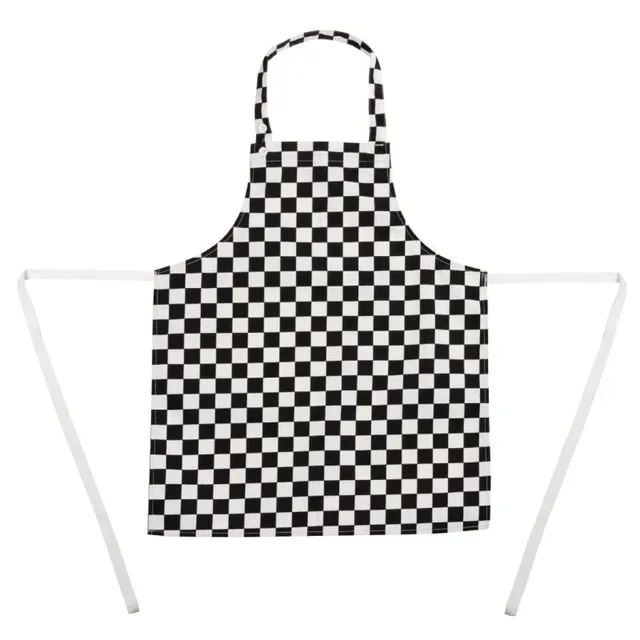 Children's Apron Black and White Check Pattern