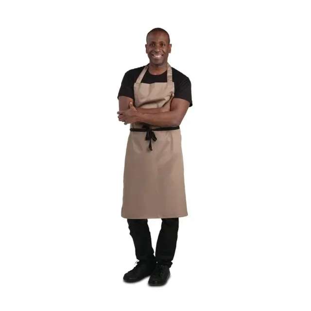 Bib Apron Camel Color in Polyester-Cotton Blend - Size 71.1 x 96.5 cm