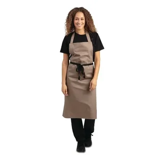 Bib Apron Camel Color in Polyester-Cotton Blend - Size 71.1 x 96.5 cm