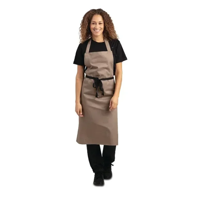 Bib Apron Camel Color in Polyester-Cotton Blend - Size 71.1 x 96.5 cm