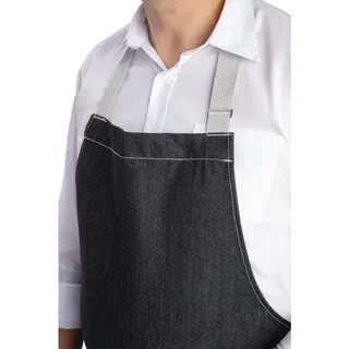 Denim Bib Apron Southside Polycotton Black 700x1000 mm