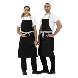 Denim Bib Apron Southside Polycotton Black 700x1000 mm