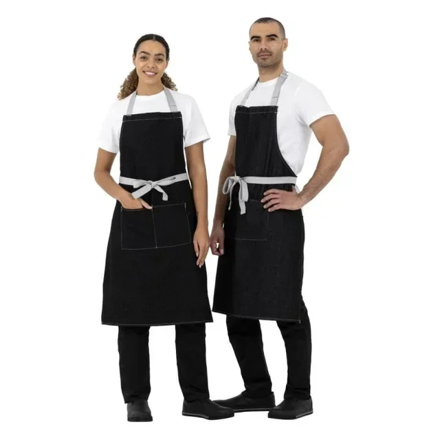 Denim Bib Apron Southside Polycotton Black 700x1000 mm