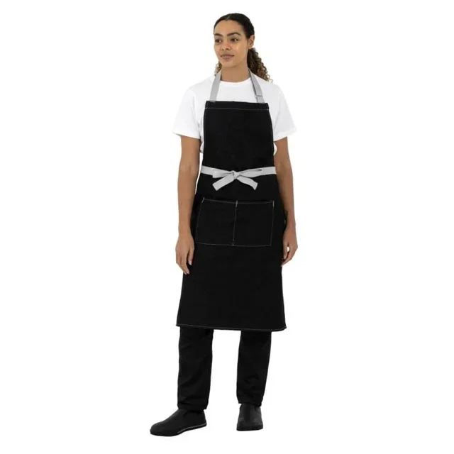 Denim Bib Apron Southside Polycotton Black 700x1000 mm