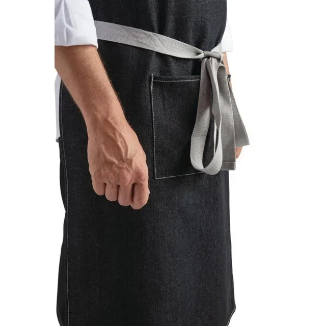 Denim Bib Apron Southside Polycotton Black 700x1000 mm