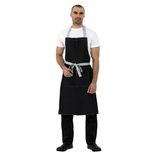 Denim Bib Apron Southside Polycotton Black 700x1000 mm