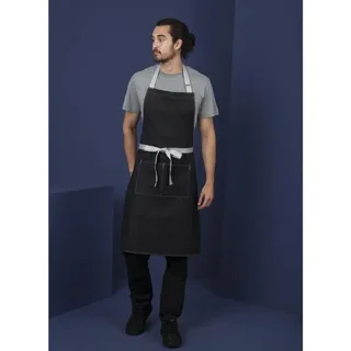 Denim Bib Apron Southside Polycotton Black 700x1000 mm