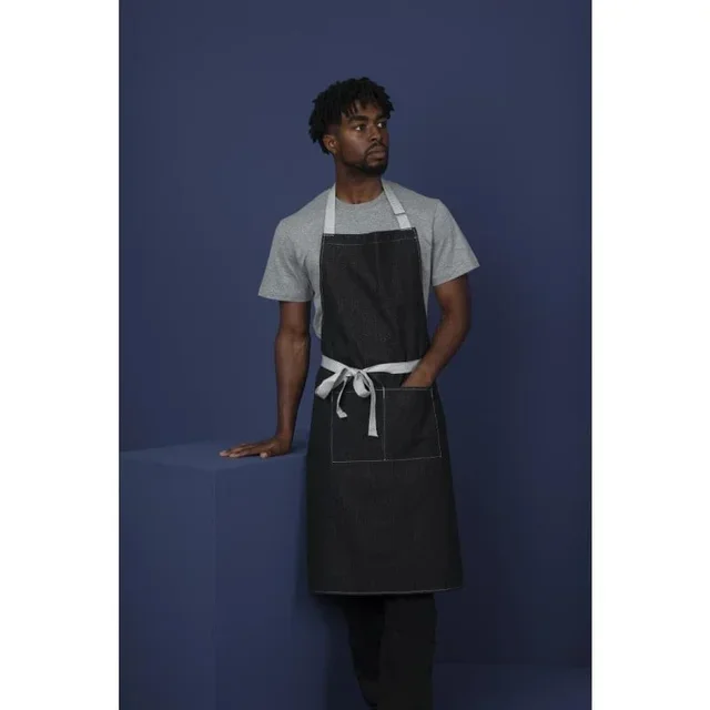 Denim Bib Apron Southside Polycotton Black 700x1000 mm