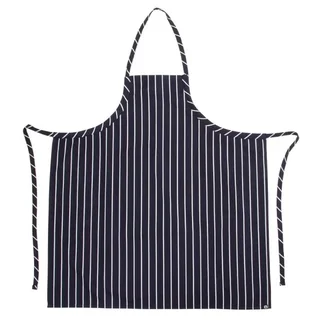 Delantal de Cocina Peto Tejido Premium Rayas Azul Marino y Blanco