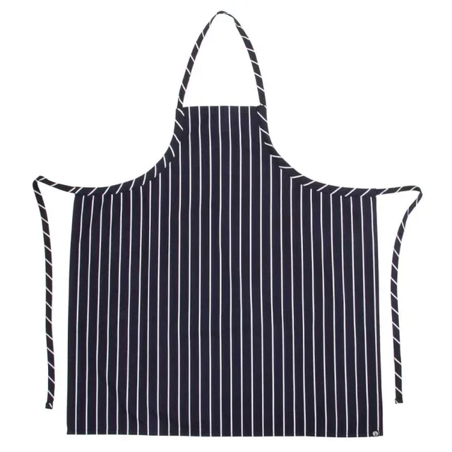 Delantal de Cocina Peto Tejido Premium Rayas Azul Marino y Blanco