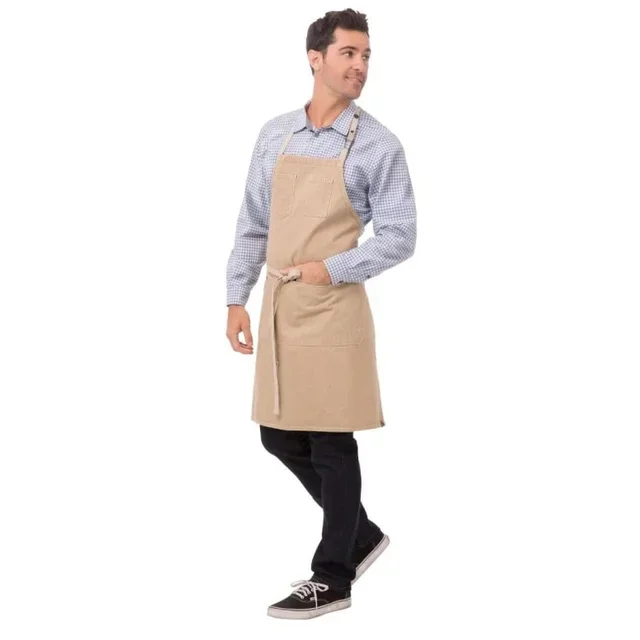 Urban Dorset Beige Bib Apron Cotton 762 x 863 mm