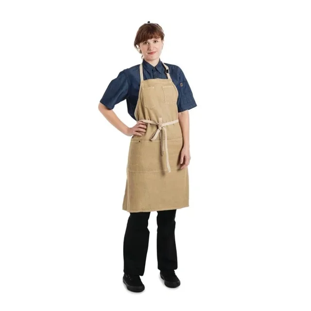 Urban Dorset Beige Bib Apron Cotton 762 x 863 mm