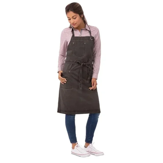 Urban Dorset Bib Kitchen Apron Cotton Taupe - 762 x 863 mm